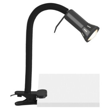 Lampe à clip Brilliant Flex Noir, 1 lumière