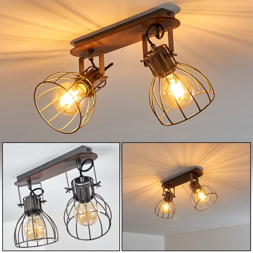 Plafonnier Bitterroot Brun, Bois foncé, 2 lumières main product photo