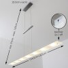 Suspension Lourdes LED Chrome, Nickel mat, 7 lumières