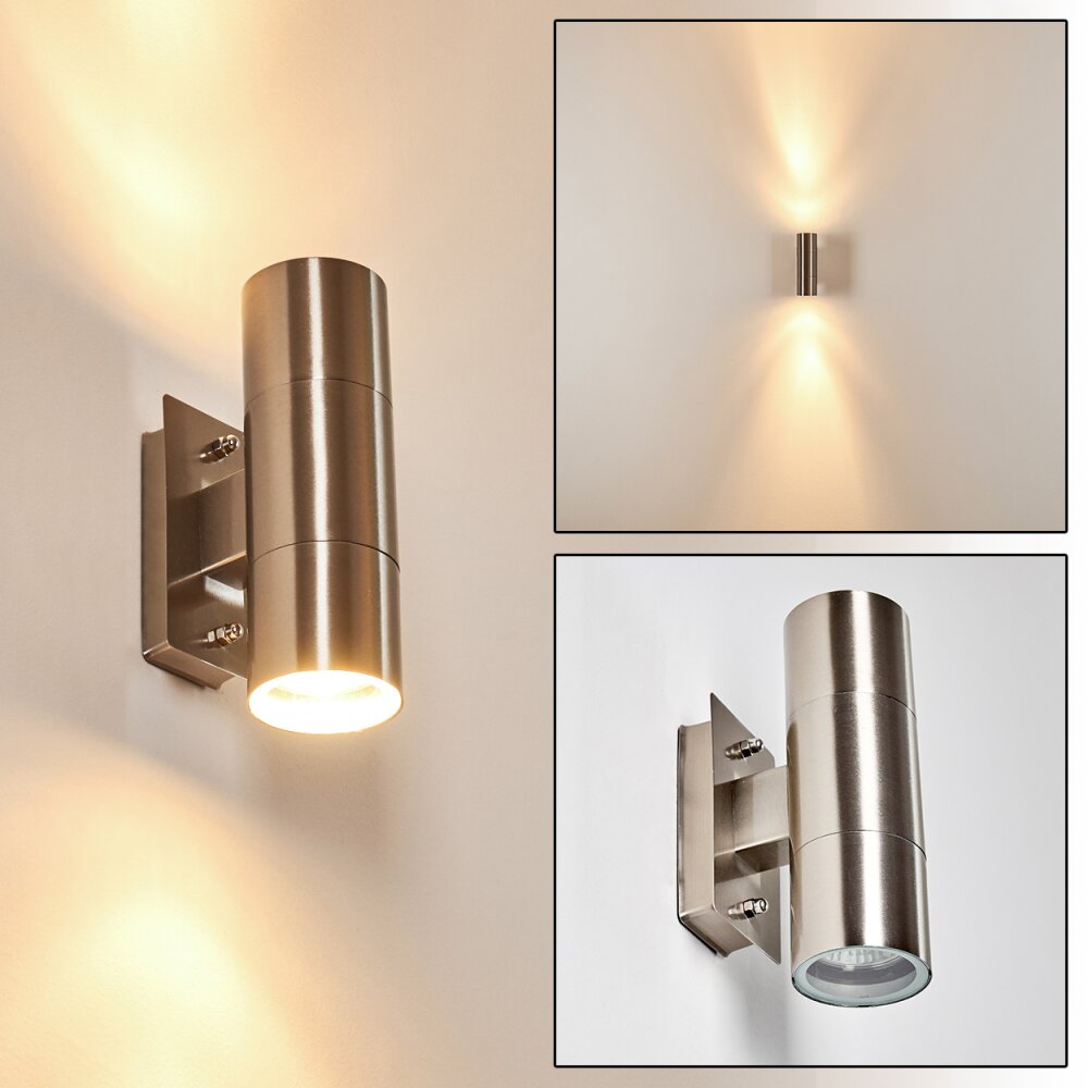 Applique murale d'extérieur Malaga Acier inoxydable, 2 lumières main product photo
