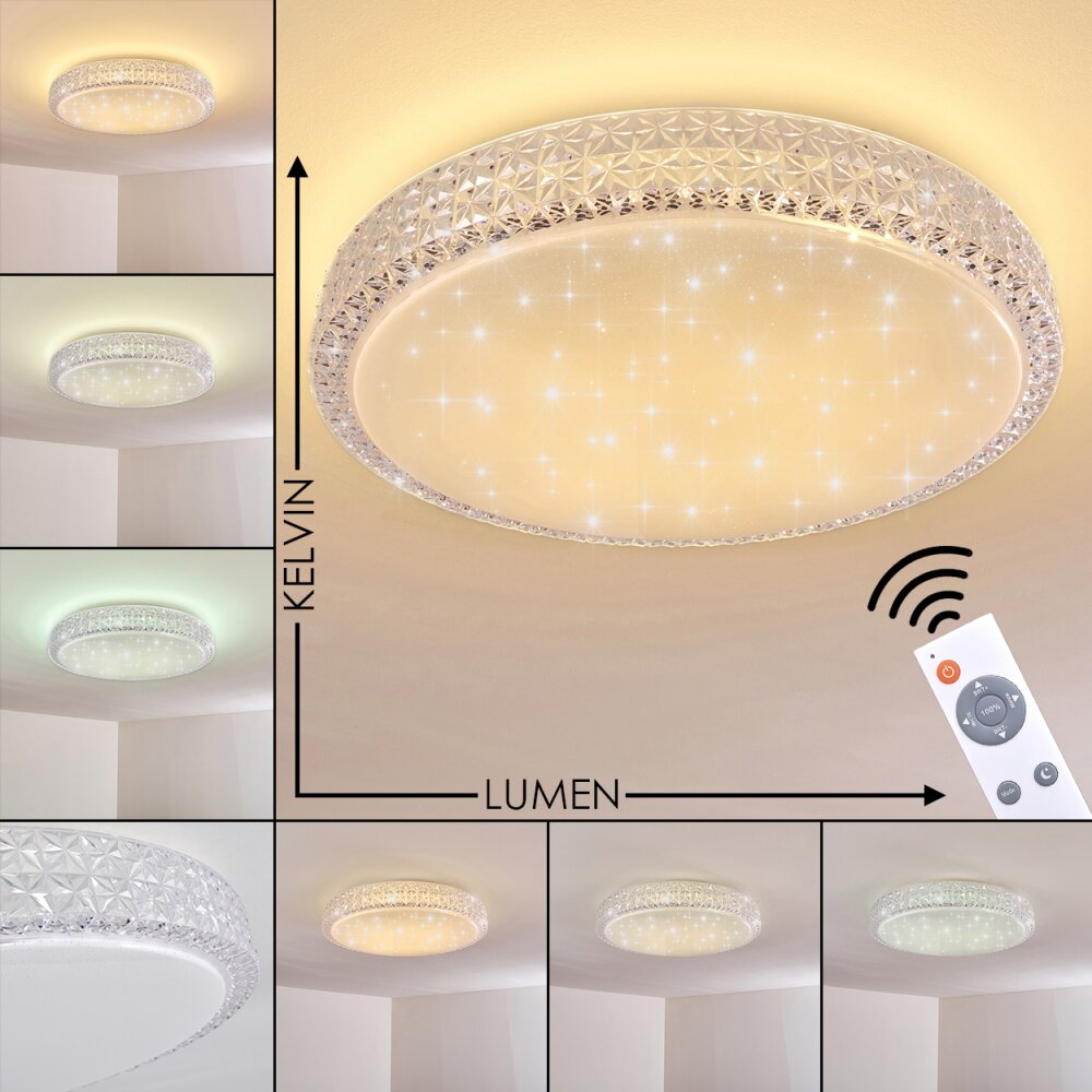 Plafonnier Norra LED Blanc, 1 lumière, Télécommandes main product photo