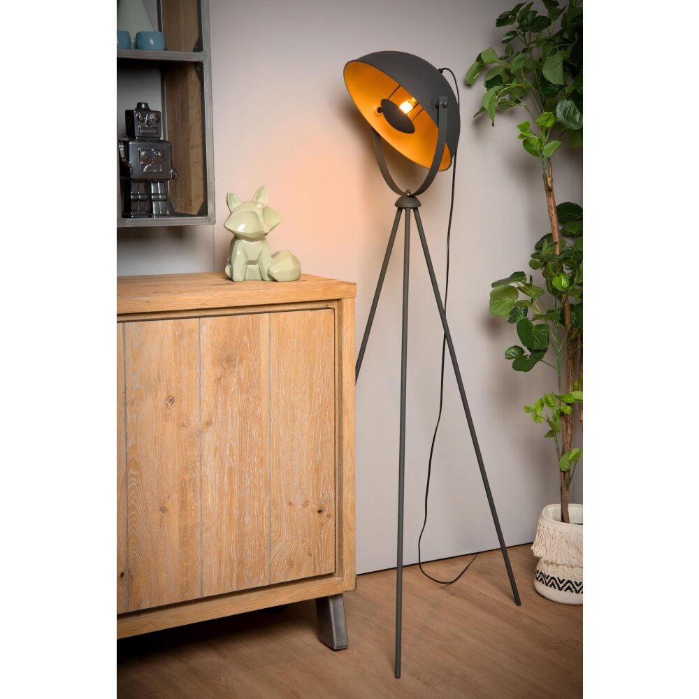 Lampadaire Lucide ALVARO Noir, 1 lumière main product photo