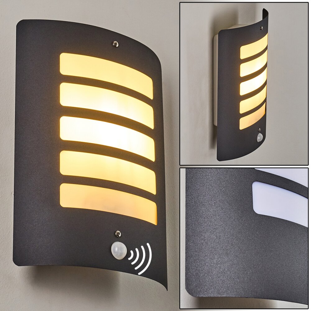 Applique murale d'extérieur Alslev Anthracite, 1 lumière, Détecteur de mouvement main product photo