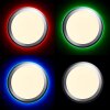 Plafonnier Brilliant Dinos LED Argenté, 1 lumière, Télécommandes, Changeur de couleurs