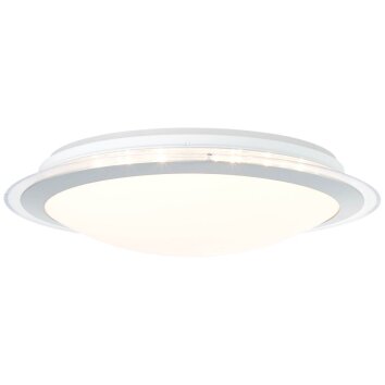 Plafonnier Brilliant Dinos LED Argenté, 1 lumière, Télécommandes, Changeur de couleurs