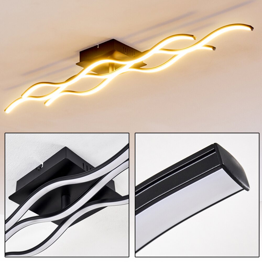 Plafonnier Flow LED Noir, 2 lumières main product photo