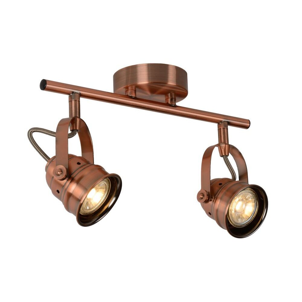 Spot Lucide CIGAL Cuivre, 2 lumières main product photo