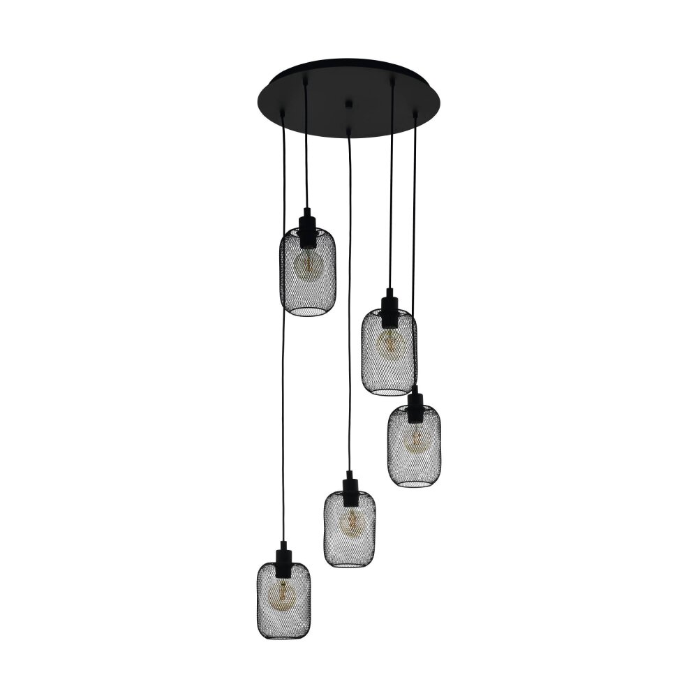 Suspension Eglo WRINGTON Noir, 5 lumières main product photo