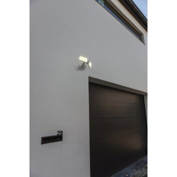 Applique murale d'extérieur Lutec Arc LED Blanc, 1 lumière, Détecteur de mouvement