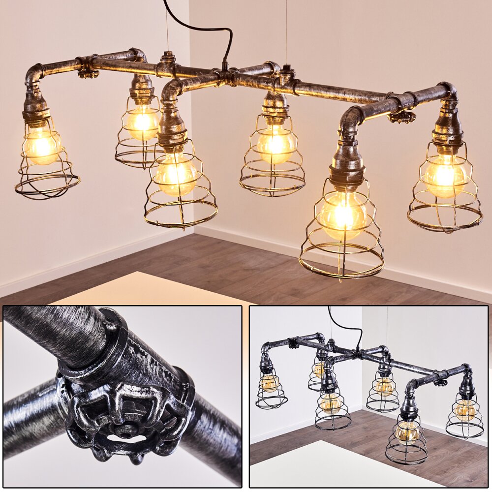 Suspension Arvika Argenté, 6 lumières main product photo