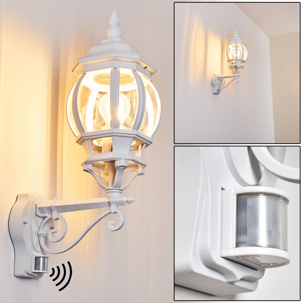Applique murale d'extérieur Lentua Blanc, 1 lumière, Détecteur de mouvement main product photo