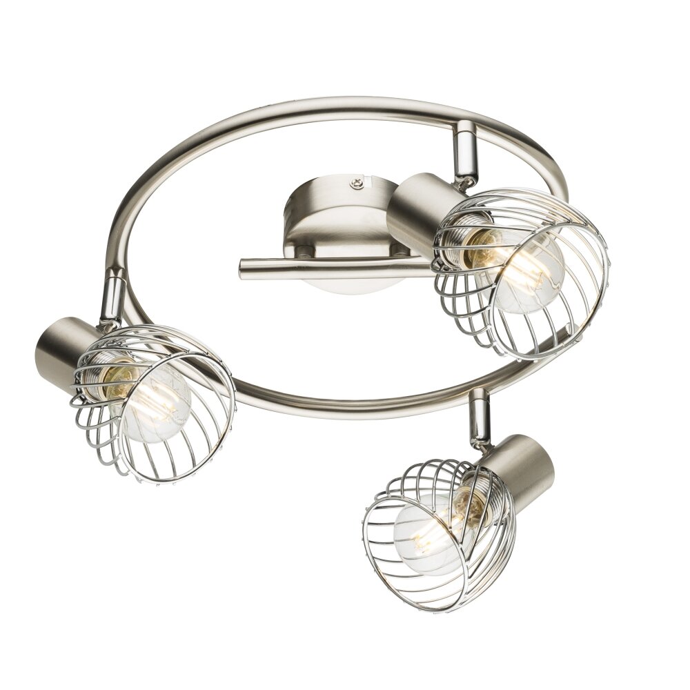 Spot de plafond Globo Texas Nickel mat, 3 lumières main product photo