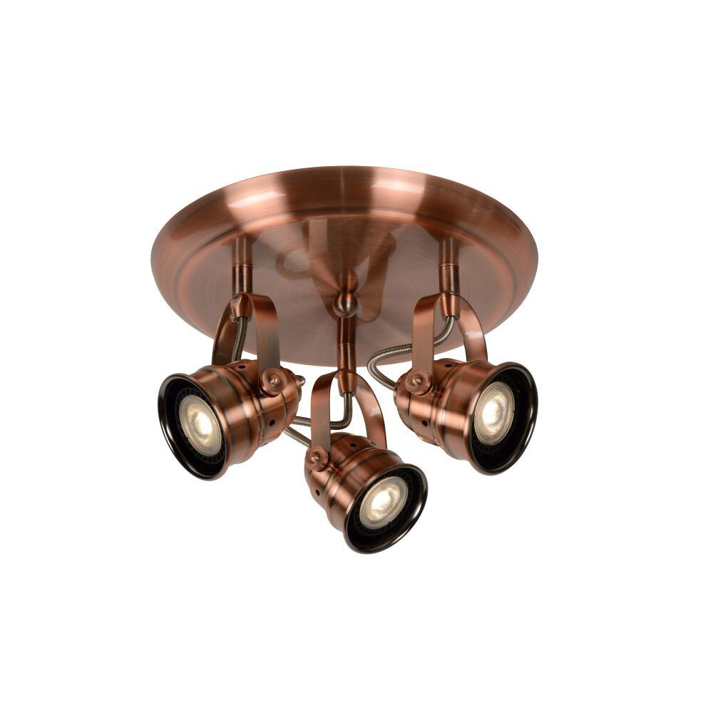Spot Lucide CIGAL Cuivre, 3 lumières main product photo