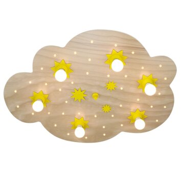 Applique murale Elobra STERNENWOLKE Bois clair, 6 lumières