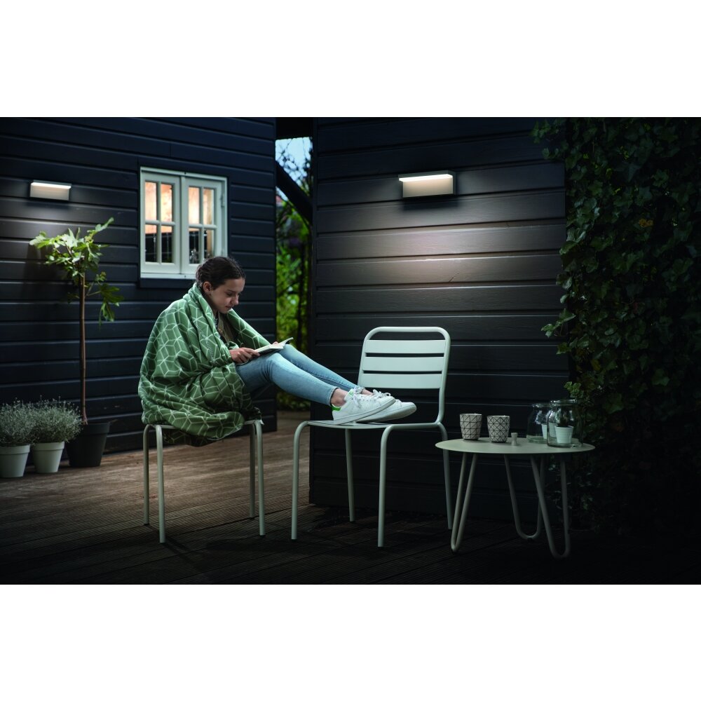 Applique murale d'extérieur Philips Bustan LED Anthracite, 2 lumières main product photo