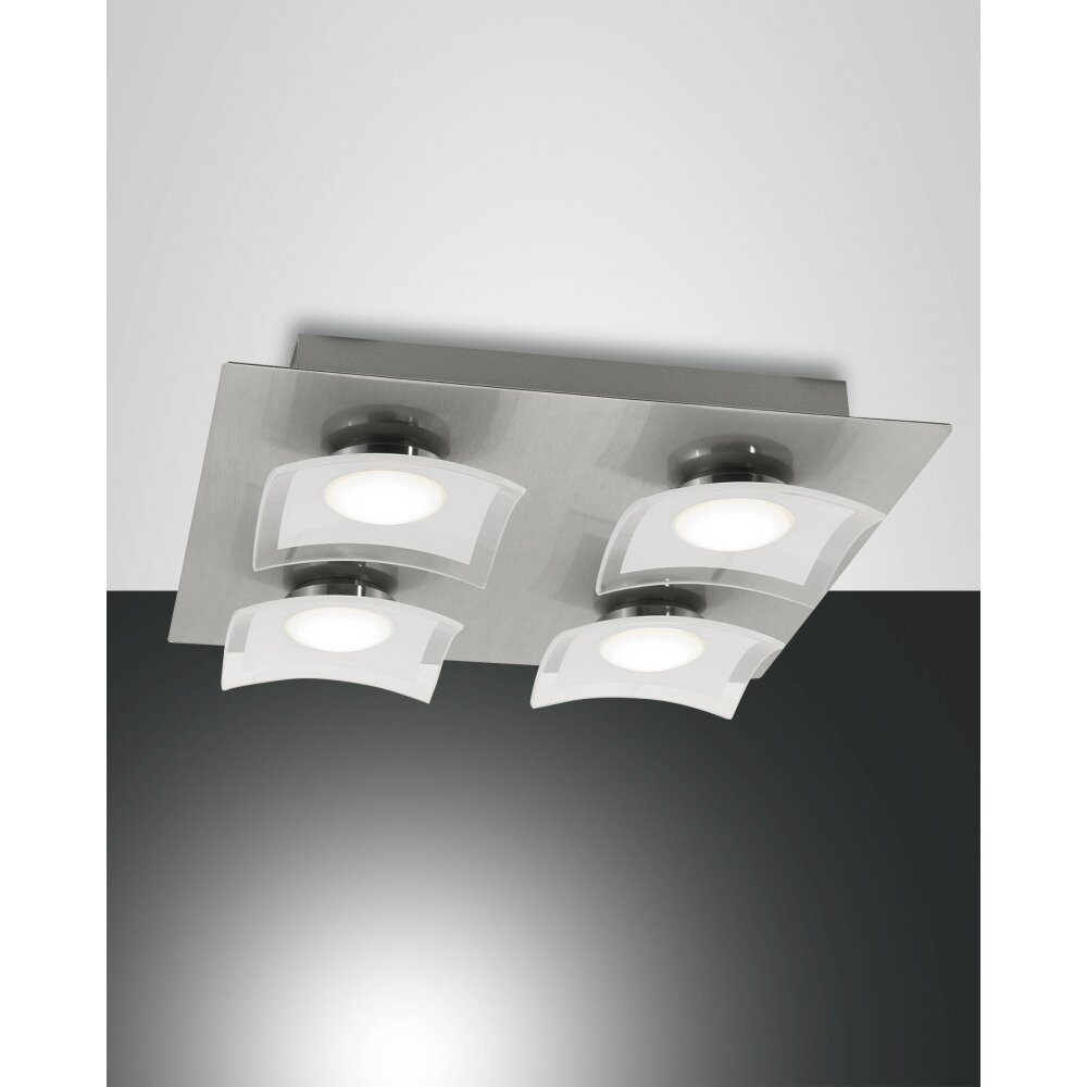 Plafonnier Fabas Luce Desus LED Nickel mat, 4 lumières main product photo