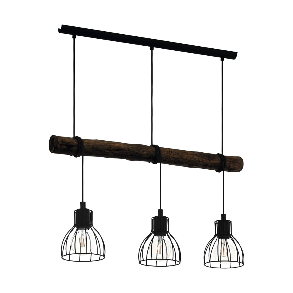 Suspension Eglo HORNINGTOPS Brun, Noir, 3 lumières main product photo