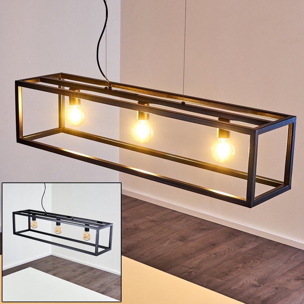 Suspension Paulins Noir, 3 lumières main product photo