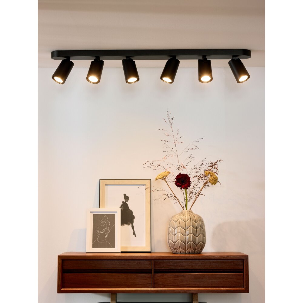 Spot de plafond Lucide XYRUS LED Noir, 6 lumières main product photo