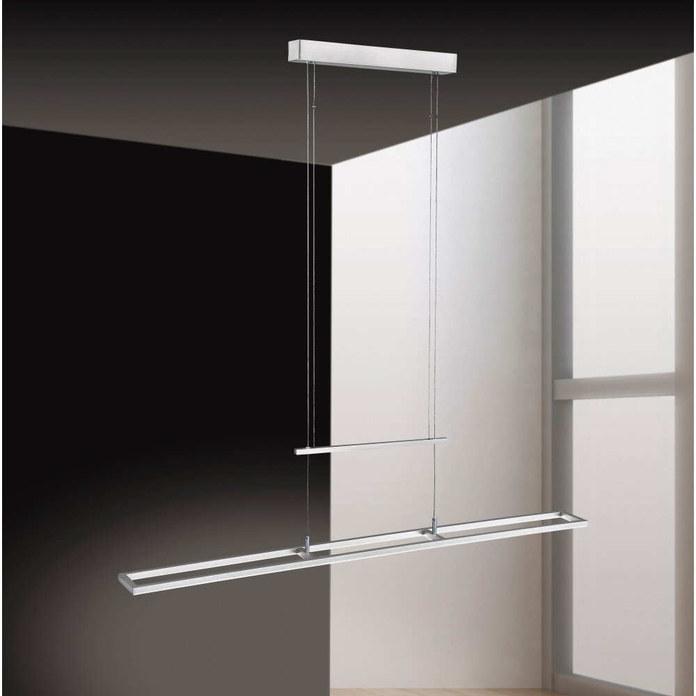 Suspension Paul Neuhaus INIGO LED Acier inoxydable, 2 lumières main product photo