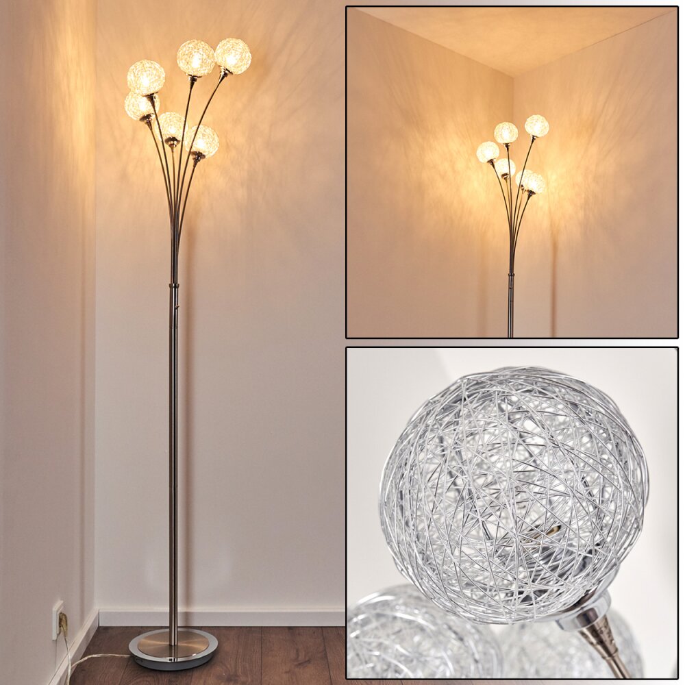 Lampadaire Paul Neuhaus WOMBLE Acier inoxydable, 6 lumières main product photo