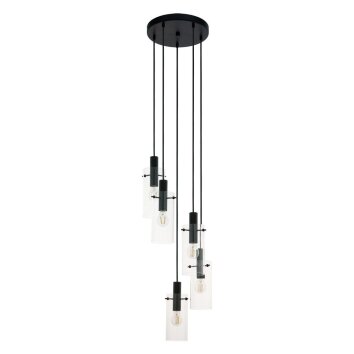 Suspension Eglo MONTEFINO Noir, 5 lumières