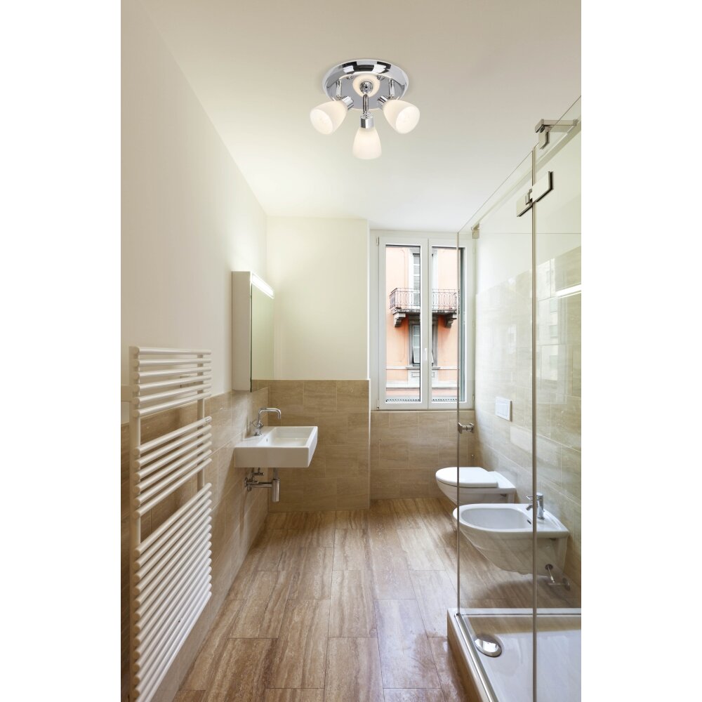 Plafonnier rond à spots Brilliant Kensington Chrome, 3 lumières main product photo