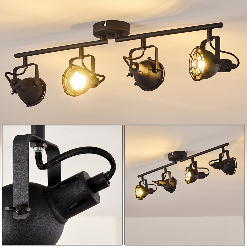 Plafonnier Jonsered LED Noir, 4 lumières main product photo
