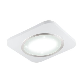 Plafonnier Eglo PUYO-S LED Nickel mat, Blanc, 1 lumière