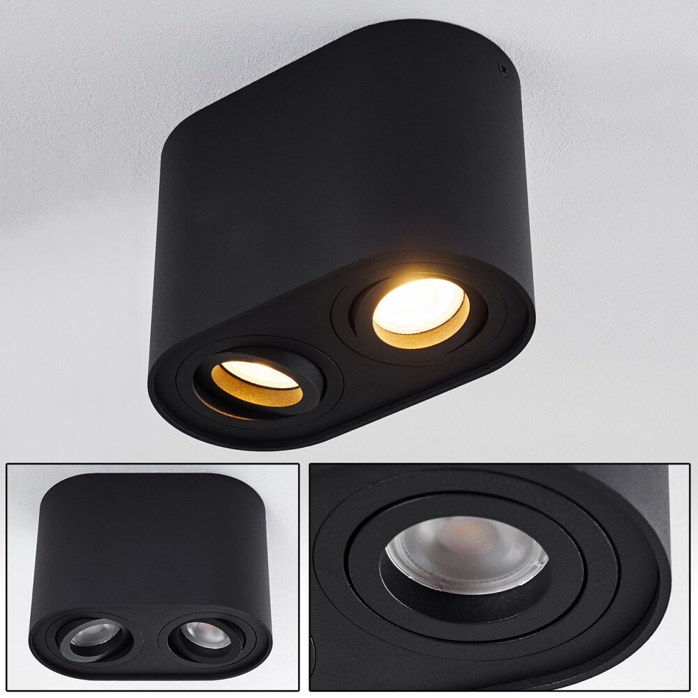 Plafonnier Quimper Noir, 2 lumières main product photo