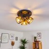 Plafonnier Haervej Wood Bois clair, Noir, 3 lumières