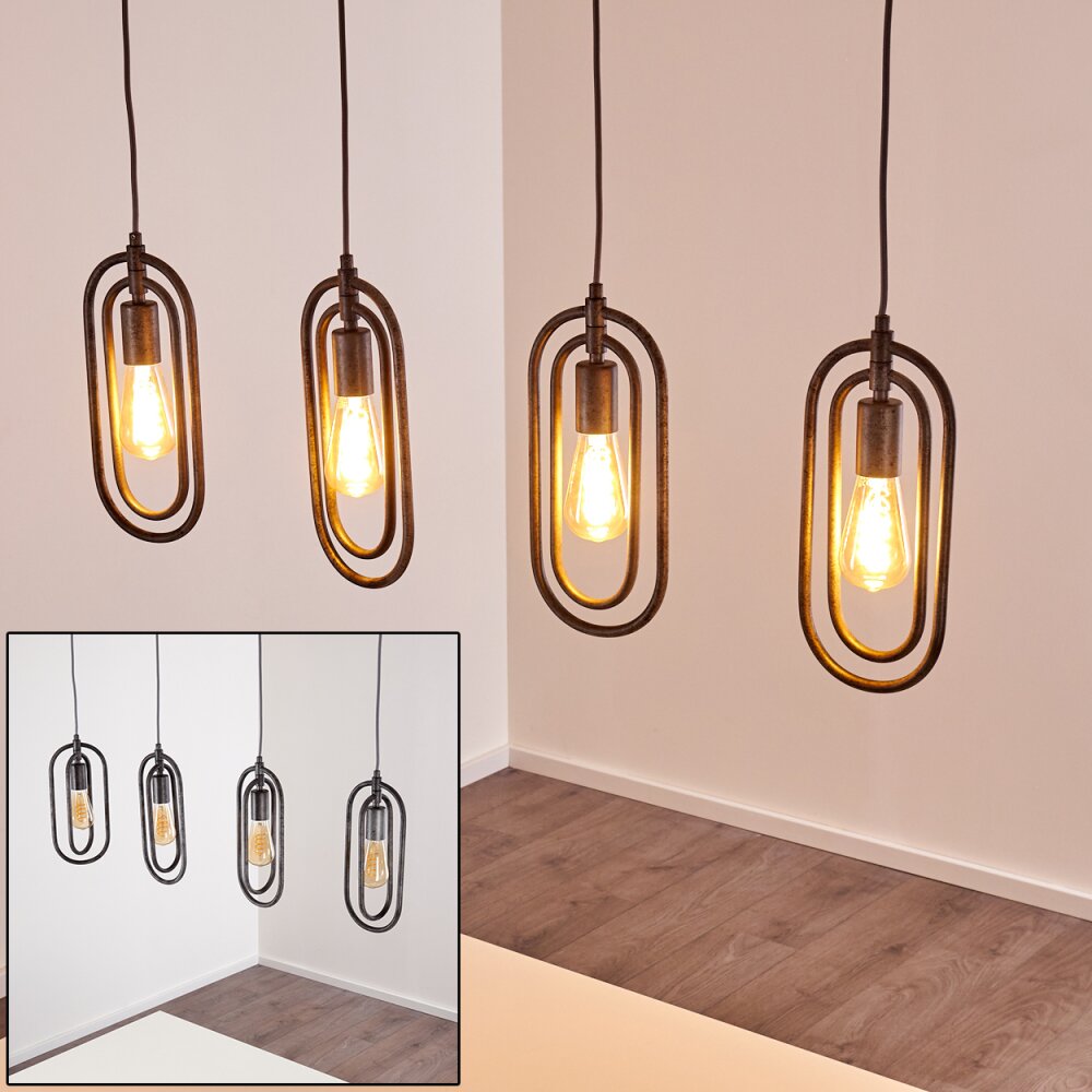 Suspension Zwolle Argenté, 4 lumières main product photo