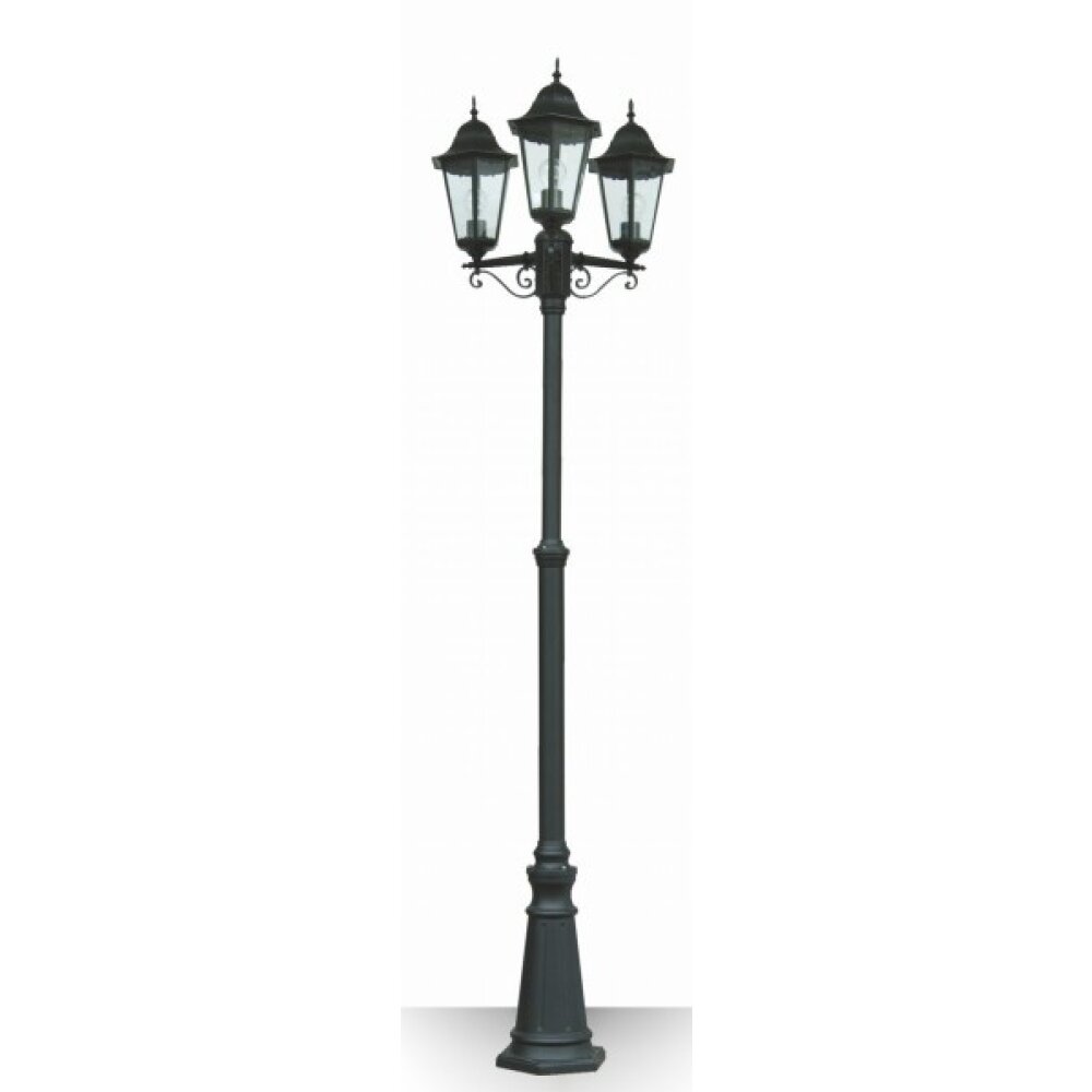 Réverbère LUTEC BRISTOL Noir, 3 lumières main product photo