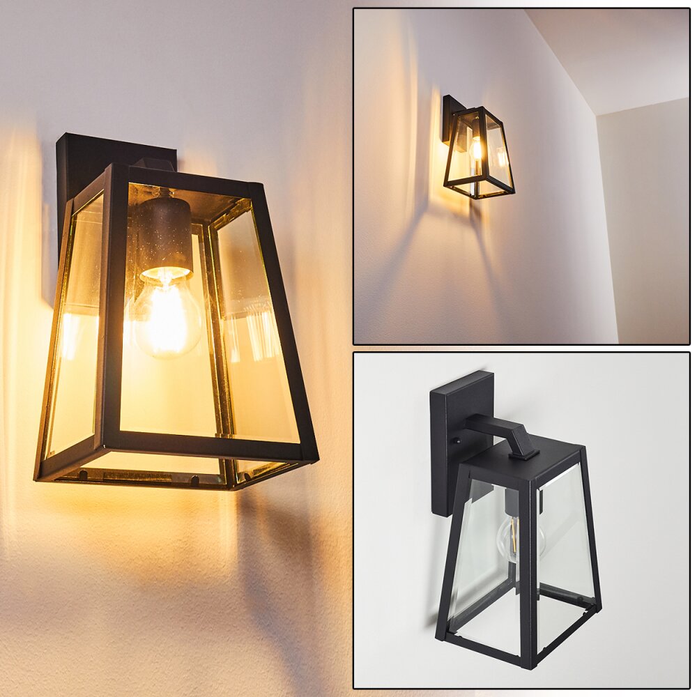 Applique murale d'extérieur Horuphav Noir, 1 lumière main product photo