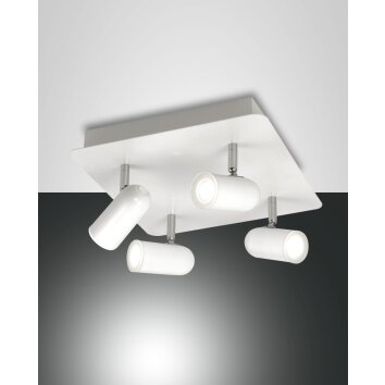 Plafonnier Fabas Luce Spotty LED Blanc, 4 lumières