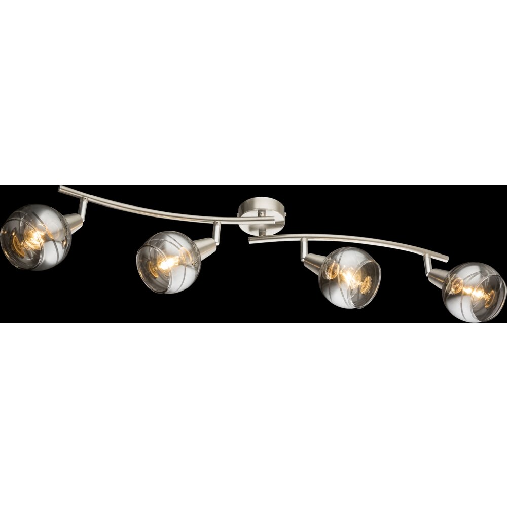 Spot de plafond Globo ROMAN LED Nickel mat, 4 lumières main product photo