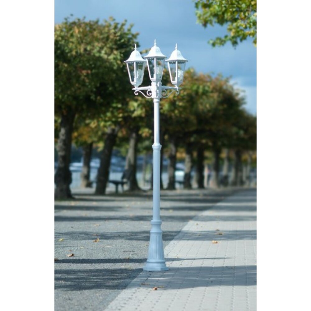 Réverbère LUTEC BRISTOL Blanc, 3 lumières main product photo