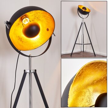 Lampadaire Jupiter Noir doré, 1 lumière