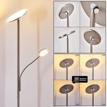 Lampadaire à vasque Veteli LED Blanc, 2 lumières