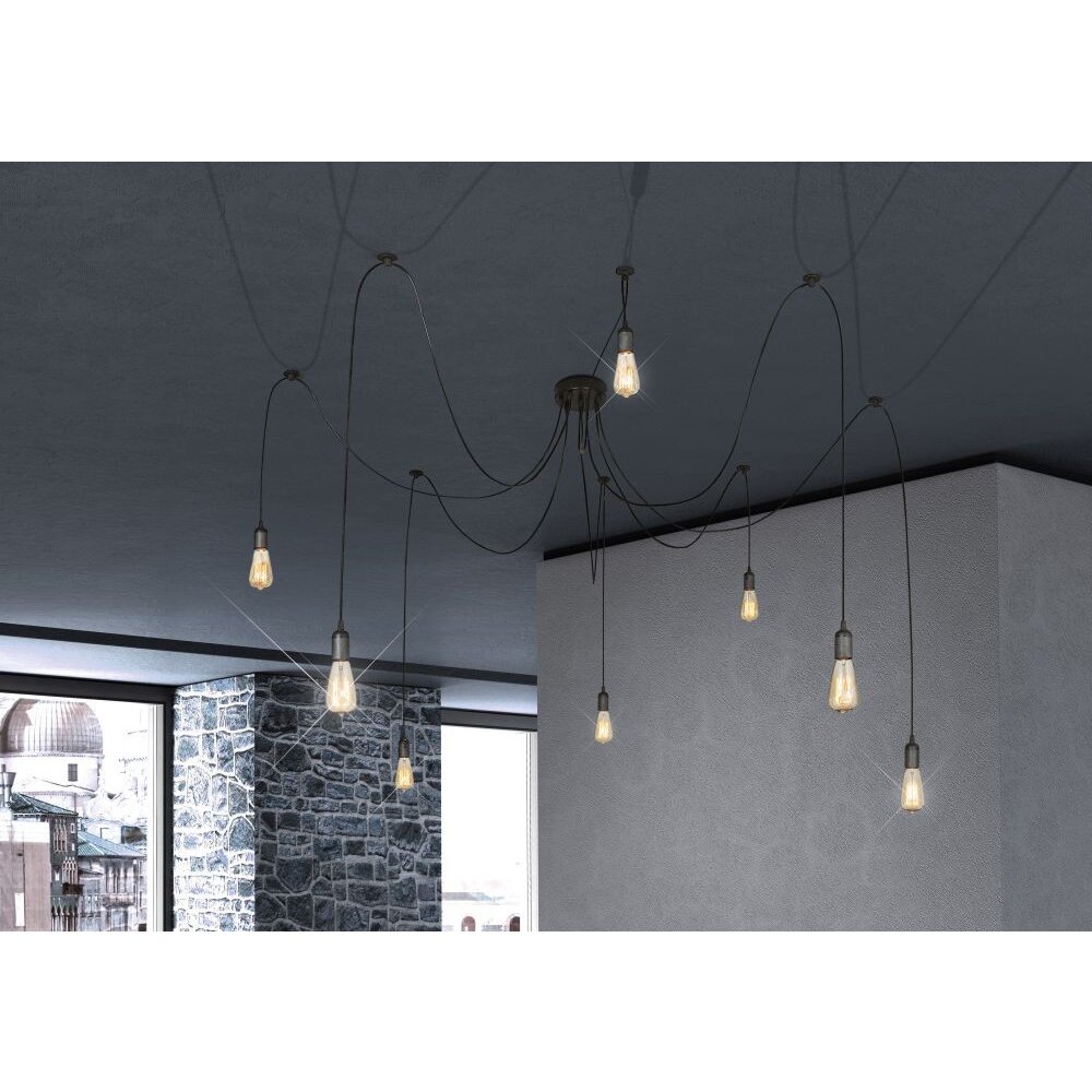 Suspension Globo Noir, 8 lumières main product photo