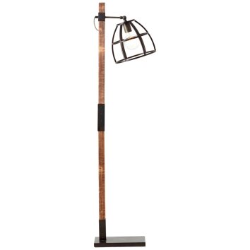 Lampadaire Brilliant Matrix Bois foncé, Noir, 1 lumière