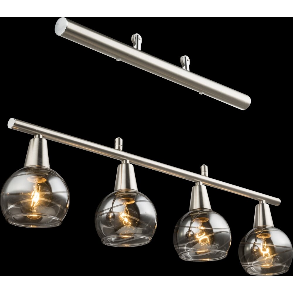 Suspension Globo ROMAN LED Nickel mat, 4 lumières main product photo