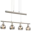 Suspension Globo ROMAN LED Nickel mat, 4 lumières