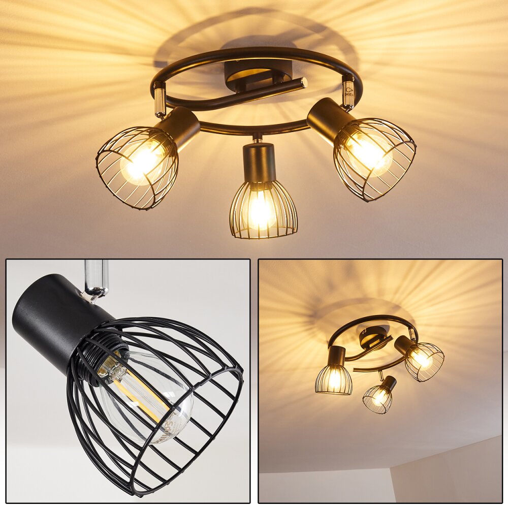 Plafonnier Bolderslev Chrome, Noir, 3 lumières main product photo