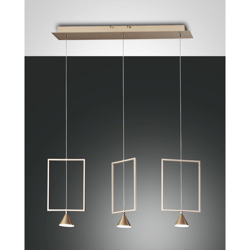 Suspension Fabas Luce Sirio LED Or, 3 lumières main product photo