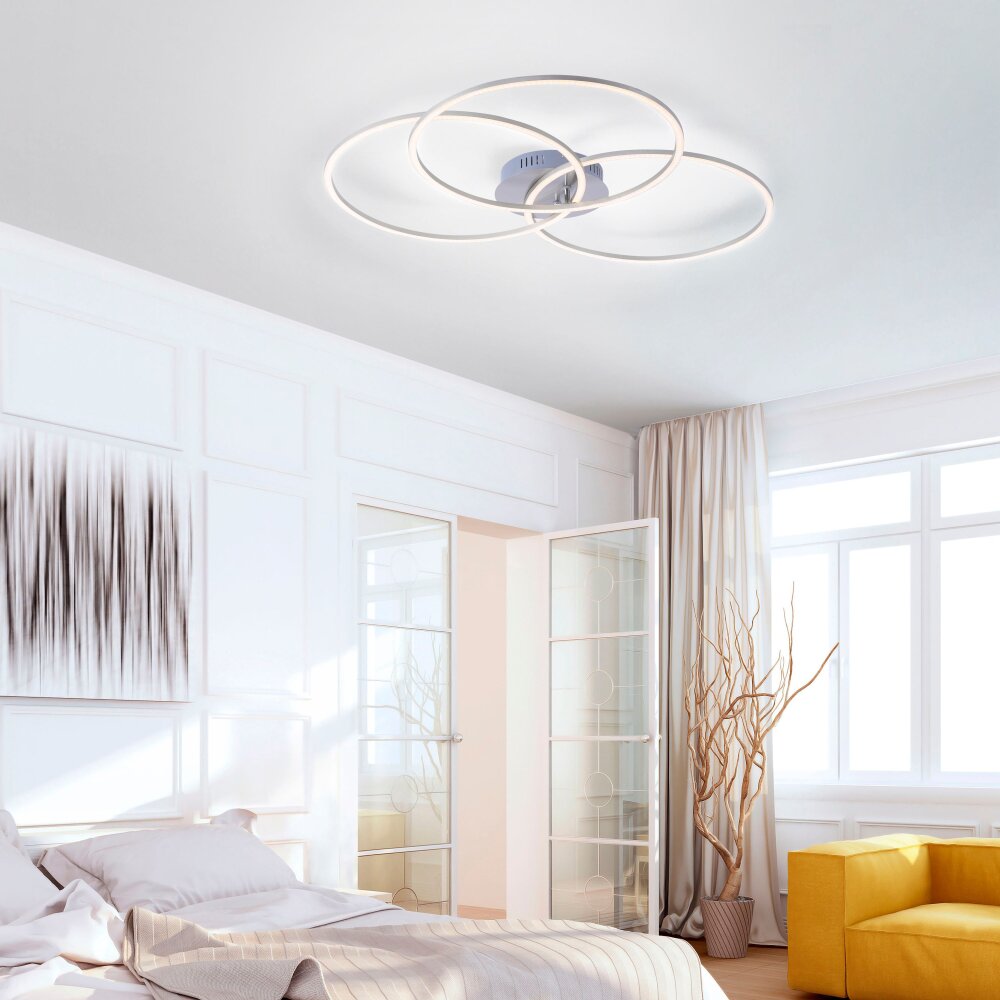 Plafonnier Leuchten-Direkt IVANKA LED Nickel mat, 3 lumières main product photo
