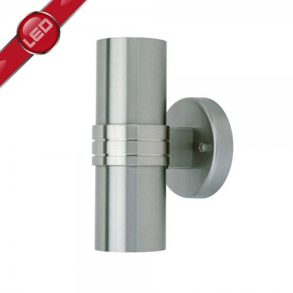 Applique murale d'extérieur Brilliant Leuchten Hanni Acier inoxydable, 2 lumières main product photo