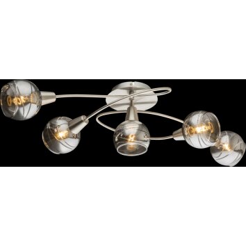 Plafonnier Globo ROMAN LED Nickel mat, 5 lumières