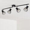 Plafonnier Bolderslev Chrome, Noir, 4 lumières