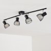 Plafonnier Bolderslev Chrome, Noir, 4 lumières